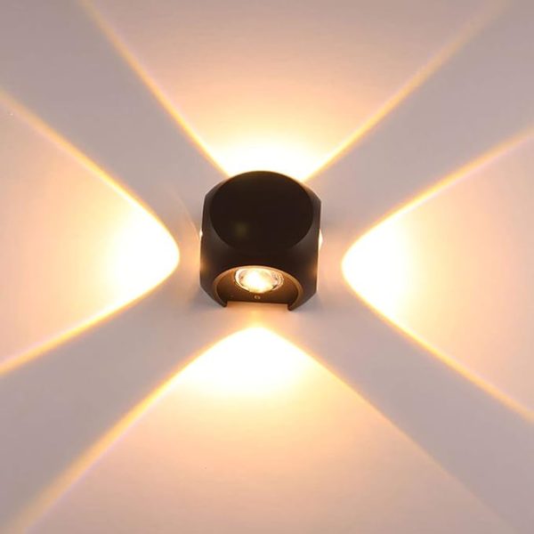 4 Side Led Modern Wall Light Lamp | Weatherproof Outdoor Lamp | Used For Porch Garage Garden Corridor Fence – 4w