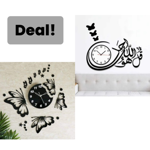 3D Wooden Wall Clock with Butterfly Design | DIY Quartz Watch for Bedroom and Home Decor