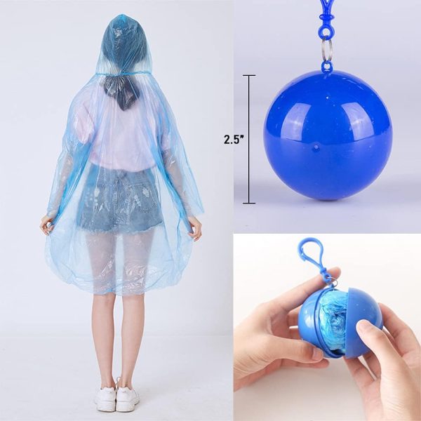 Portable Raincoat Ball Disposable Raincoats Waterproof Transparent Rain Cover Emergency Coat 3pcs(random Color)